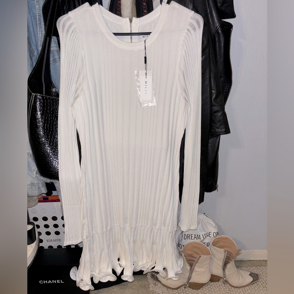 Milly Fit and Flare Rib Dress